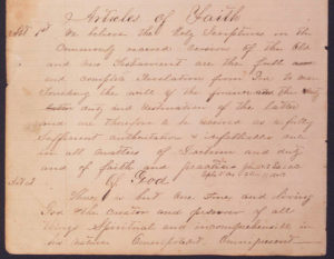Articles of Faith, 1861, Baptist Church (Mount Gilead, N.C.) Records (MS755)